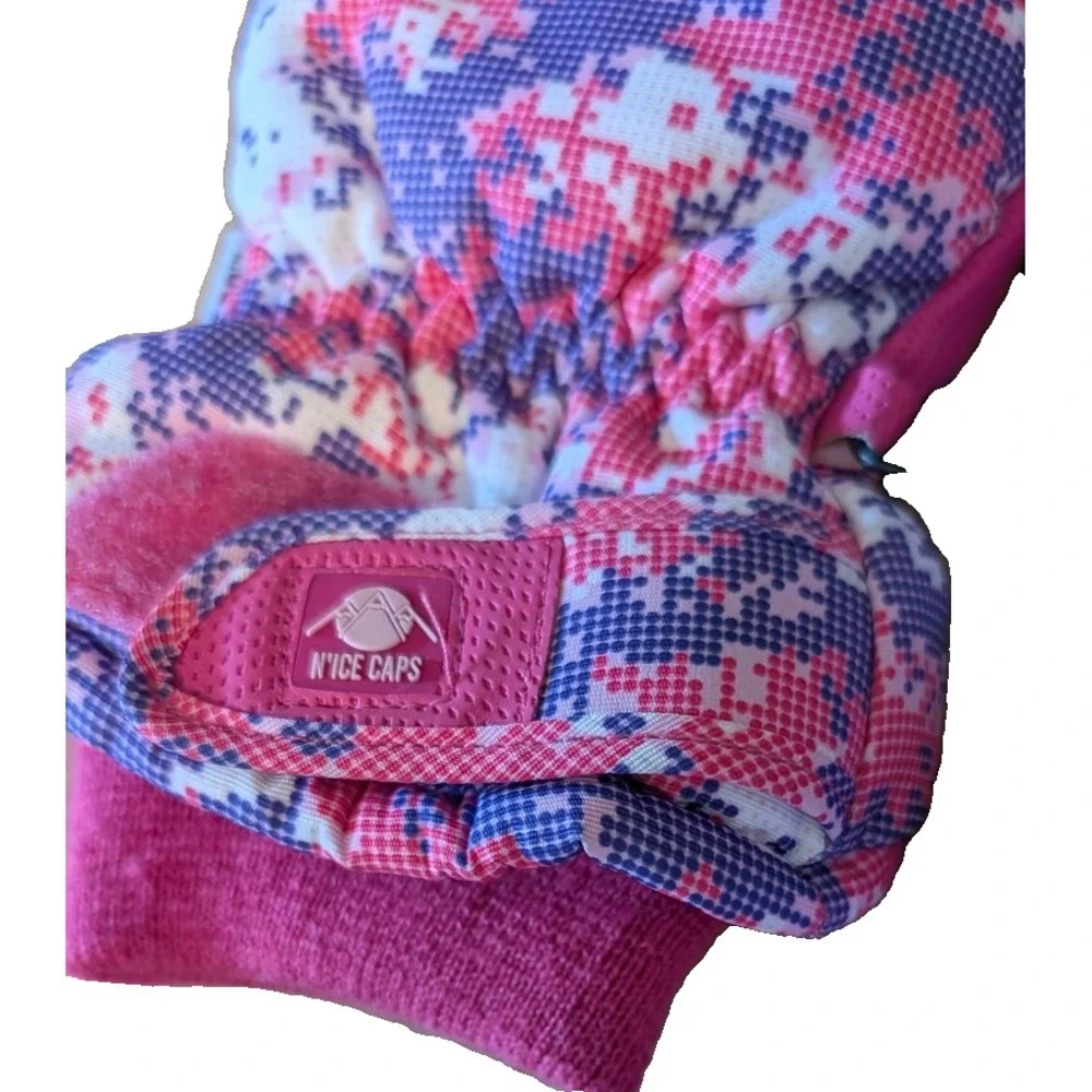 N'Ice Caps Kids Waterproof Winter Thinsulate Warm Snow Gloves Pink Multi TEEN